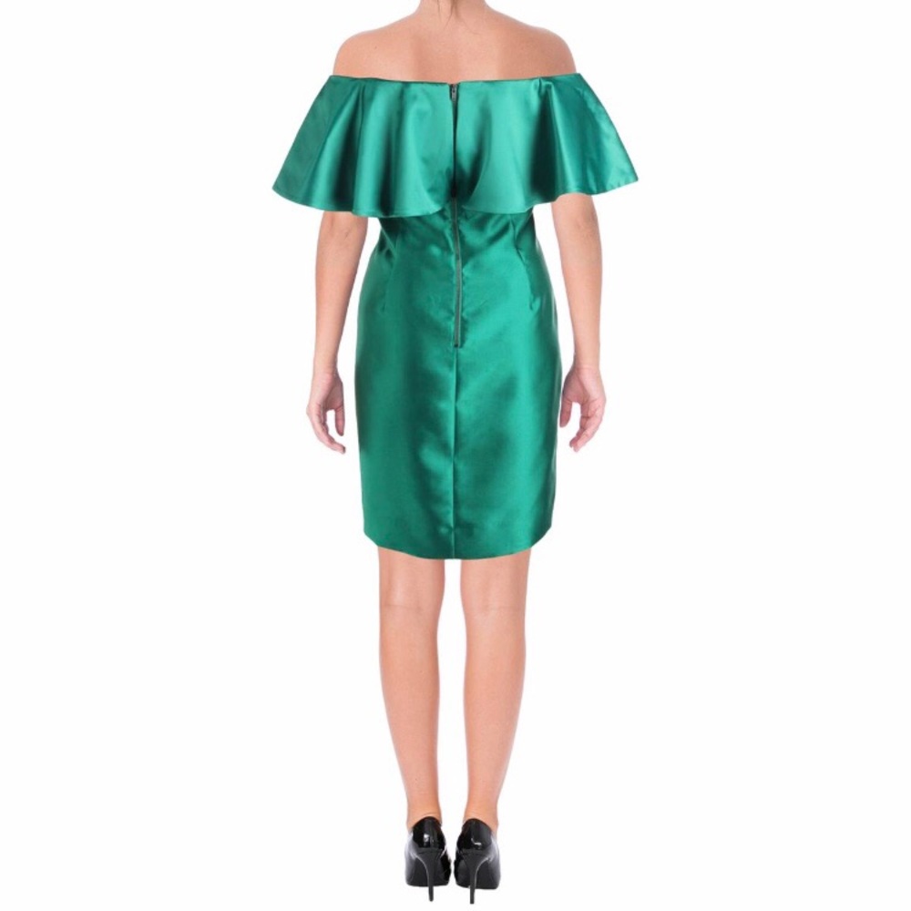 Adriana Papell green off the shoulder ruffle dress - Picture 2 of 7